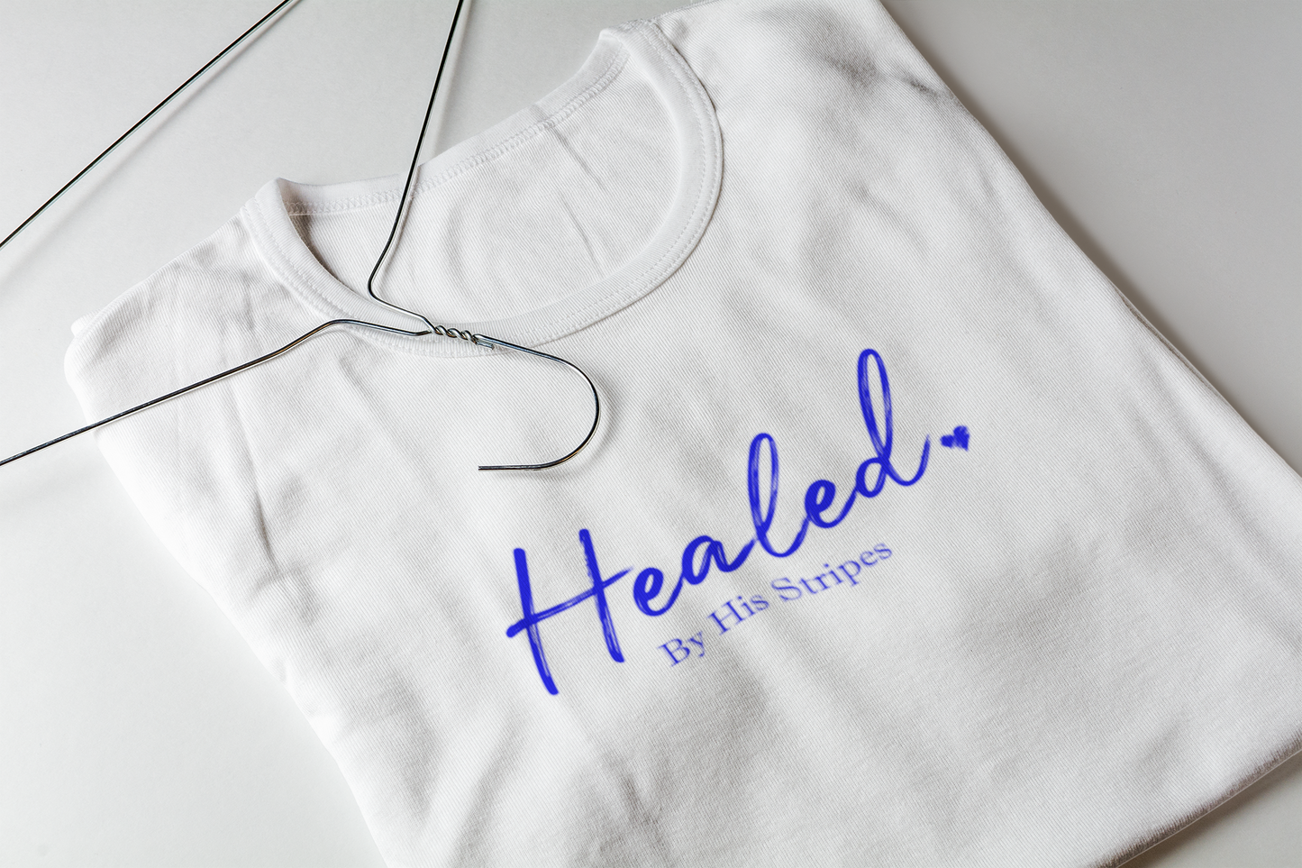 Healed By His Stripes (white/electric blue)